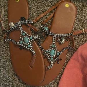 Turquoise sandals